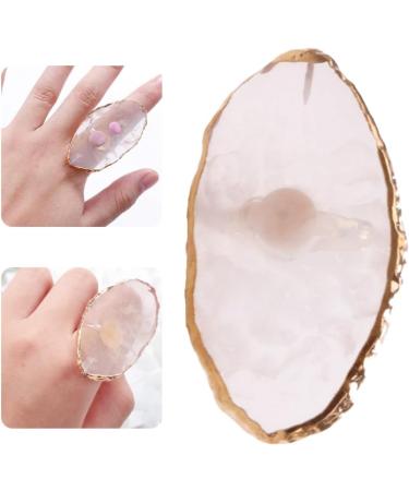 nail art palettes Nail Art Finger Ring Palette Polish Holder Color Mixing Plates Manicure Tools White - Buy Online on GoSupps.com