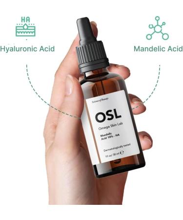 OSL Omega Skin Lab OSL Mandelic Acid-HA Face Serum 30 ML Friendly Skin Care Solution for Oily/Acne Prone Skin Pore Tightening - Buy Online on GoSupps.com