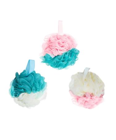 MERRYHAPY Bath Sponges 3pcs Bath Loofah Bath Ball Body Scrubber Exfoliating Bath Sponge Loofah Pad Body Loofah Back Loofah Shower Pouf Shower Puff Natural Sponge Shower Ball Cushion Mesh