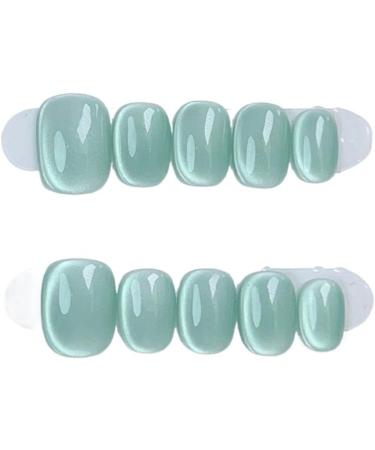 Press On Nails Cat-Eye Fake Nails Handmade Press on Nails Short False Nail Tips Decorated Stick on Nail Fashion Trend Fake Nails Solid Color False Nails(S-001) - Buy Online on GoSupps.com