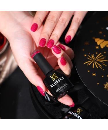 Bluesky Gel Nail Polish 10ml Merry and Bright - XMASS2206 Red Glitter Gel Nail Polish for 21 Day Manicure Professional Salon & Home Use Requires Curing Under LED UV Nail Lamp - Buy Online on GoSupps.com