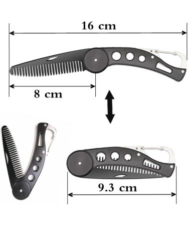 Stainless Steel Folding Beard Comb for Men - Anti-Static Pocket Comb for Beard and Mustache Styling - Buy Online on GoSupps.com