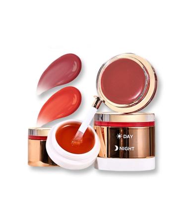 Dau Dau Glossy Lip Balm Midnight Sun Lip Mask 2 in 1 Lip Care for Day and Night Softer Fuller Lips by Natural Lip Enhancer 04#Cranberry