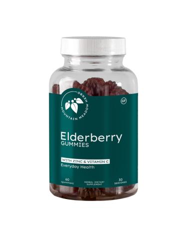 Mountain Meadow Herbs Elderberry Gummies Natural Immune Support Antioxidant-Rich Elderberry Seasonal Wellness Supports Overall Health and Vitality Delicious Non-GMO Gummies 60 ct