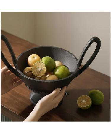 Fruit Snack Tray Double Ear Living Room Coffee Table High Feet Suitable Fruit Candy Dish Ornaments Retro Art Models Home Decoration(Gray) - Buy Online on GoSupps.com