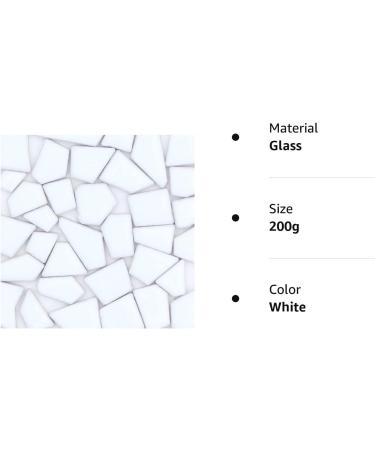 200g Mosaic Stained Glass Tiles for Home Decoration DIY Arts & Crafts - White Ceramic 0.5x2 cm - Buy Online on GoSupps.com