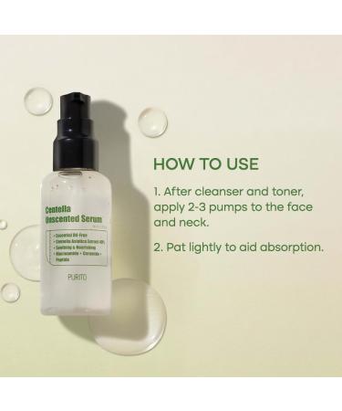 PURITO Centella Unscented Serum for All Skin Types Ampoule Soothing Calming Facial Serum for face Vegan & Cruelty-Free Korean Skin Care 60ml 2fl.oz - Buy Online on GoSupps.com