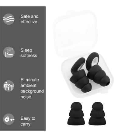 2 Sets Noise Canceling Earplugs - Reusable Silicone Concert Ear Plugs for Sleeping Snoring Working & Studying (White & Black) - Shop Internationally Today - Buy Online on GoSupps.com
