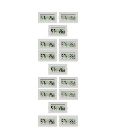 BESPORTBLE 15 pcs Embedded Mini Gauge Indoor Hygrothermograph Temperature Meter LCD Digital Hygroscope Outdoor White 5x3pcs 4.5X2.5cmx3pcs