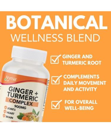 Arymar Ginger Turmeric Supplement 60 Capsules Herbal Dietary Supplement - Buy Online on GoSupps.com