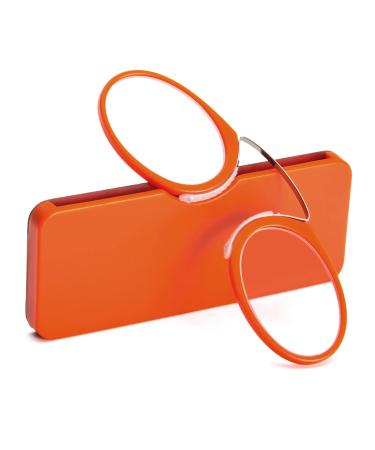 Kokobin Unisex Reading Glasses Compact eyesight mini nose clip B gellose reading glasses slide-resistant reading aid- Always handy (orange +2.5) Orange +2.5