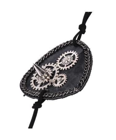 FOMIYES Gear Clock Prom Props Decoration Eye Mask Single Eye Mask Decor Blindfold Masquerade Eye Mask Eye Patch Apparel Punk M Black