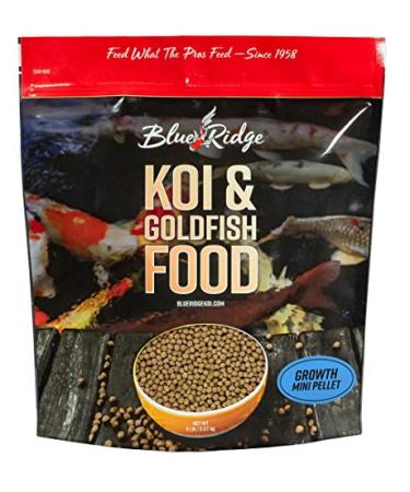 Blue Ridge Fish Food Pellets, Koi and Goldfish Growth Formula, Mini Floating Pellet, Balanced Diet 5 Pound (Pack of 1)