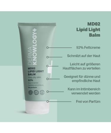 Dermaknowlogy MD02 Lipid Light Balm - Moisture & Protection for Very Dry Skin | Perfume-Free | Allergy Certified | 200ml - Buy Online on GoSupps.com