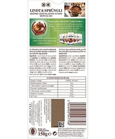  G n rique LINDT Chocolate Creation Milk Praline Feuillet - 150g: A melt-in-your-mouth crunchy treat for chocolate lovers - Pack of 4 - Buy Online on GoSupps.com