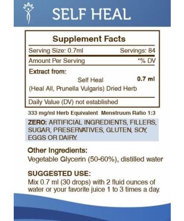 Self Heal Alcohol-Free Liquid Extract - Prunella Vulgaris Dried Herb Tincture Supplement - 2 FL OZ - Buy Online on GoSupps.com