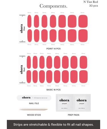 ohora Semi Cured Gel Nail Strips (N Tint Red) - Salon-Quality, Long Lasting, Easy Application & Removal - Buy Online on GoSupps.com