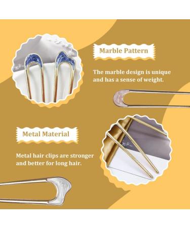 Vintage 5-Piece Metal U-Shaped Hairpin Set for Elegant Hair Styling - French Chignon Pins for Women and Girls - Buy Online on GoSupps.com