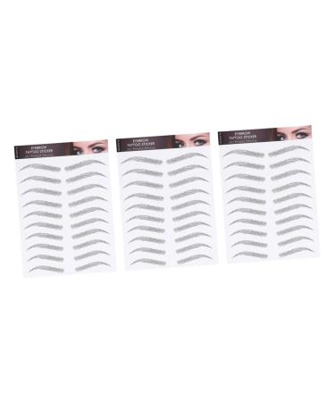 Outanaya 3 Sheets Waterproof Eyebrow Stickers on Accessories Artificial Eyebrows Eye Brows Transfer Stickers 21.00X15.00X0.20CM Black