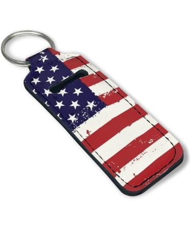 SCRAWLGOD 2Pcs Chapstick Keychain Holder - American Flag Lip Balm Holder - Buy Online on GoSupps.com