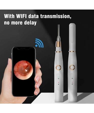 QIYUDS Wireless Otoscope Ear Wax Remover Kit - HD Portable Ear Camera with LED Light for Visual Ear Cleaning - Includes Ear Spoons - Pink - Buy Online on GoSupps.com