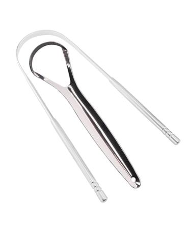 Stainless Steel Tongue Scraper Tongue Cleaner for Adults Semicircle Tongue Scraper Tongue Cleaner Cure Bad Breath Reduce Bad Breath Tongue Scrubber for Oral Care and Hygiene Silver Dental Care Kits