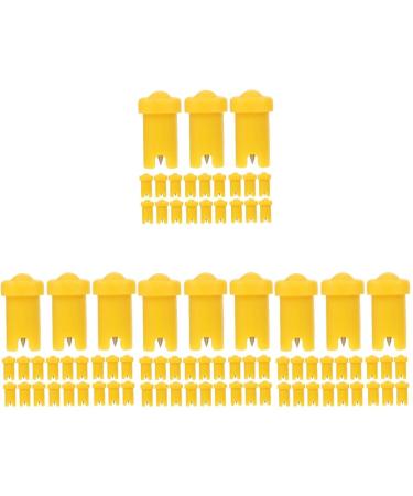 Beaupretty 400 Pcs Glue Bottle Anti-blocking Needle Glue for Lashes Eyelash Water Bottle Eyelash Supplies Eyelashes with Glue Lash Glue for Eyelash Extensions Lash Extension Glue Nozzle Cork 1.3x0.8x0.6cmx4pcs Yellowx4pcs