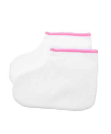 Healeved Lot De 2 Paquet De Soins Des Pieds En Coton Cir Blanc Avec Bordure Rose pais Et Chaud Pour Bain De Paraffine Enveloppement Spa Et P dicure Professionnelle Domicile