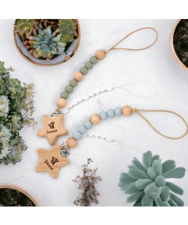 BOOWUP Baby Dummy Clips Silicone Holder - Turquoise&Lilac Soother Chain for Boys and Girls | BabyNewborn Pacifier Soother Clips - Buy Online on GoSupps.com