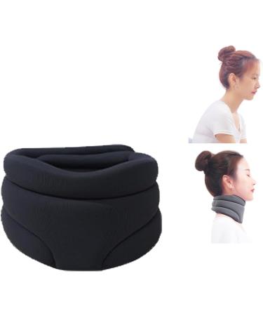 Soft Foam Neck Brace Universal Cervical Collar Neck Brace for Neck Pain Relief Adjustable Neck Support Brace for Sleeping Wraps Keep Vertebrae Stable and Aligned yl-105023(Black)