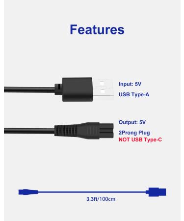 Buy Nuijino USB Charging Cable for AMULISS Men's Hair Clippers - 5V Charger 3.3ft Power Cord & Cleaning Brush - Fast International Shipping - Buy Online on GoSupps.com