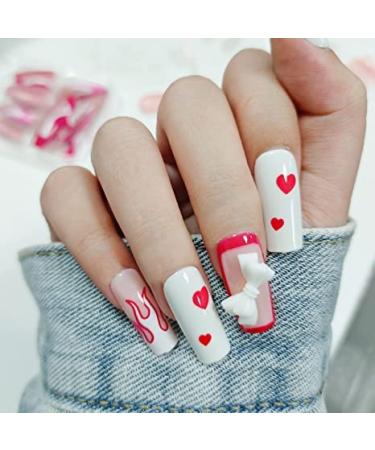 Vatocu Coffin Flame Artificial Nails - Pink Ballerina Acrylic Press-On Fingernails for Women & Girls (24 Pieces) - Buy Online on GoSupps.com