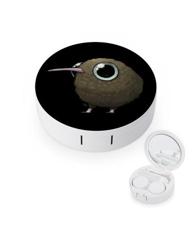 Cute Fat Kiwi Bird Contact Lens Travel Kit Portable Cute Contact Box with Mirror for Daily Outdoor