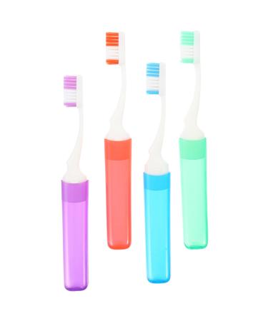 Hoement 4 pieces toothbrush fine children's toothbrush camping travel toothbrush daily travel toothbrush wear -resistant toothbrush practical toothbrush wear festivals
