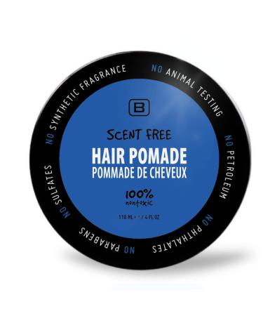 Scent Free Medium Hold Vegan Pomade for Men - EWG VERIFIED Water Based All Natural Flake Free for All Day Hold and Hairstyles