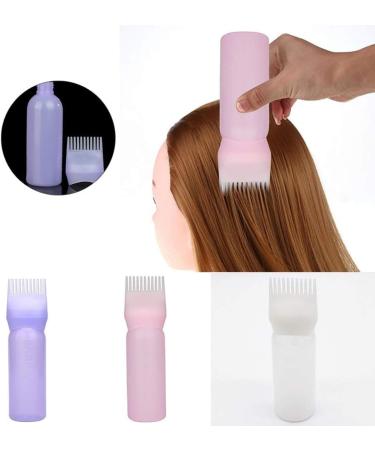 1PC Root Comb Applicator Bottle Hair Coloring Dye And Scalp Treament Essential Salon Hair Cleansing Bottle 4 Ounce With Graduated Scale(Purple) - Buy Online on GoSupps.com