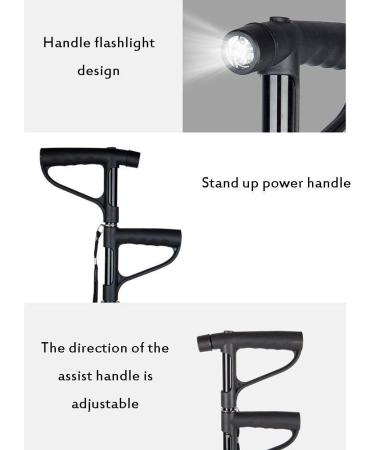 Walkers for Seniors Aluminum Alloy Crutches Adult Crutches Adjustable Length (78-100.5Cm) Ten Height Adjustable Stand-Up Assist Handle with Flashlight rollator Walker Durable Mobility Aid - Buy Online on GoSupps.com