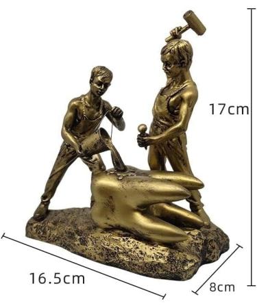 Funny Resin Dentist Statues Fixing Giant Tooth - Dental Office Desk Decor for Dentists Graduates & Teachers Cute Clinic Decoration (Copper) - Buy Online on GoSupps.com