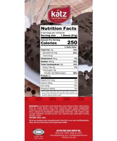 Katz Gluten Free Triple Chocolate Donuts - Dairy, Nut, Soy, Gluten Free, Kosher - 3 Packs of 6 Donuts (13 oz Each) - Buy Online on GoSupps.com