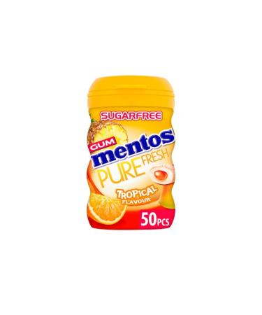 Mentos Pure Fresh Tropical Chewing Gum 100gr 50 Pieces x 5 pack