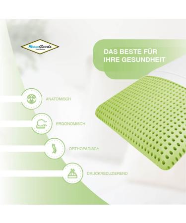 Maxxgoods Neck Support Pillow - Ergonomic & Breathable Viscoelastic Foam | 100% Cotton Cover | Various Fragrances | Anti-Allergic & Perfect for Breastfeeding - 73x43x13.8cm - Buy Online on GoSupps.com