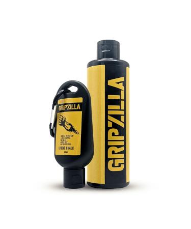 GRIPZILLA Liquid Chalk Combo Kit Powder (250+50 ML) for Weight Lifting, Gym, Rock Climbing, Pole Grip, Gymnastics, Sports, and Workout Chalk-