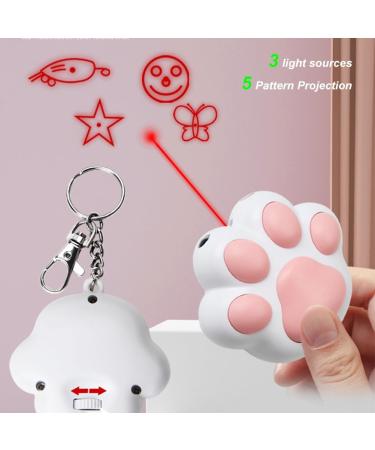 Dasfie USB Rechargeable Training Chaser Interactive Toy Pointer 5 Adjustable Patterns Interactive Cat for Indoor Cats Dogs Pets White - Buy Online on GoSupps.com