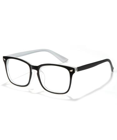 Cyxus glasses blue light filter glasses without strength anti -blue lights from laptops smartphones tablets and other screens on the outside of black inside clear
