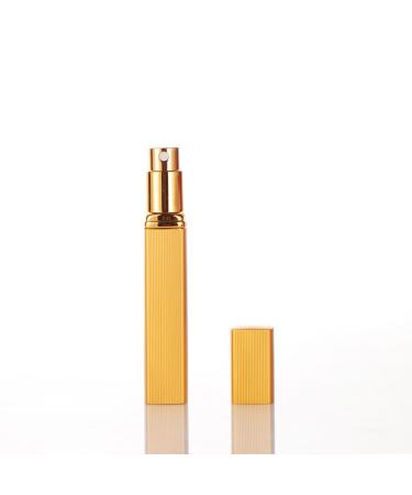 10ml/0.33oz Perfume Atomizer Travel Refillable Spray Bottle Aluminum Portable Mini Empty Atomiser Glass Cosmetic Scent Pump Case 2pcs Yellow