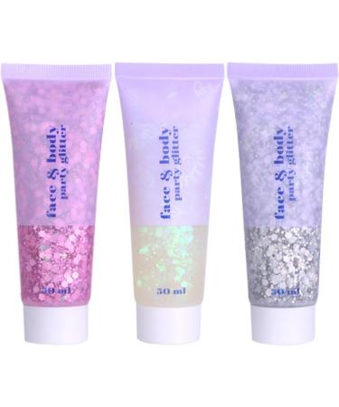 Lipfer 3-color glitter gel for body hair face nails makeup