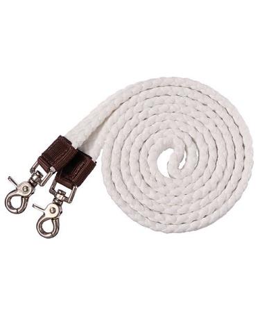 Tough-1 Braided Flat Cotton Roping Rein White