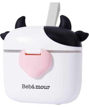 Bebamour Baby Milk Powder Dispenser Pot - 230G Formula & Snack Dispenser, 450ML, Black Cow Design - Buy Online on GoSupps.com