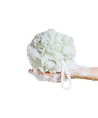 SPHTOEO White Mesh Pouf Shower Bath Ball Brush - Bath Shower Sponge Loofahs - Buy Online on GoSupps.com