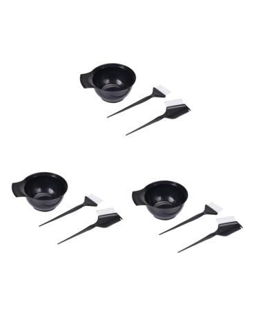 Minkissy 9 PCS Mixing Bowls Set Hair Brush Set Diy Hair Dye Home Highlight Kit Dye Mixing Bowl Black Hair Comb Balance Comb Highlight Hair Brush Mediumx3Pcs Black X 3 pieces.